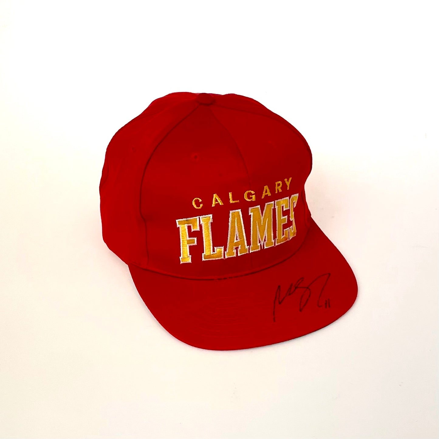 Calgary Flames Keps signerad av Mikael Backlund - Red